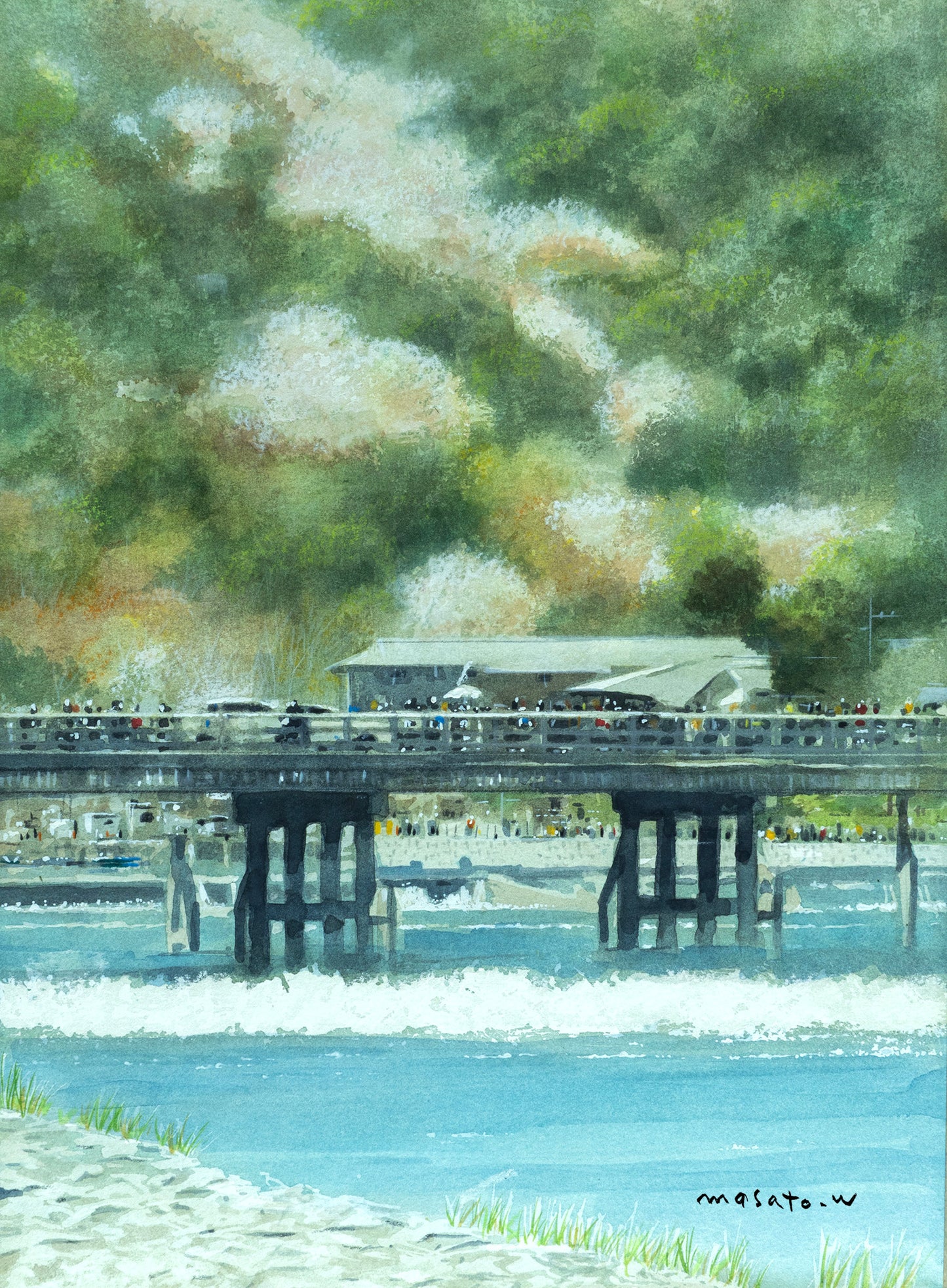 7- Boceto de Arashiyama en Kioto en primavera