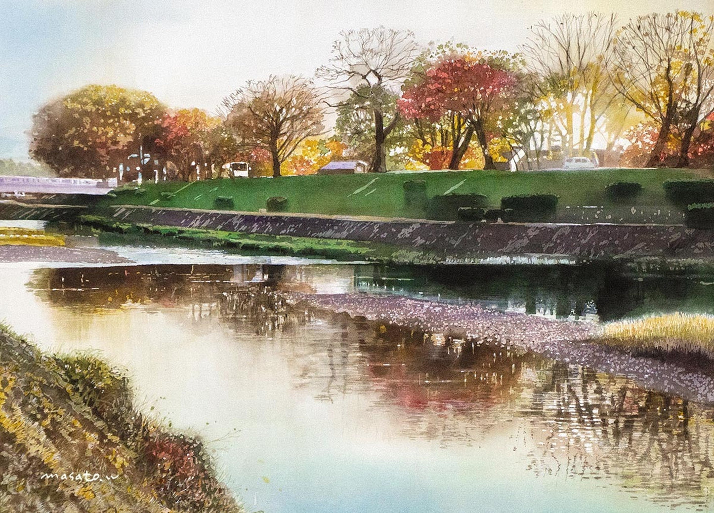 Autumn scenery of Kamo River, Kyoto