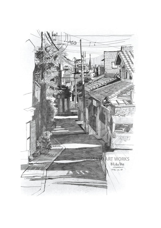 PD-教会が見える路地