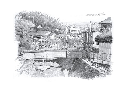 PD-Camino que se recorre a menudo, con vista a la bahía de Osaka a la derecha