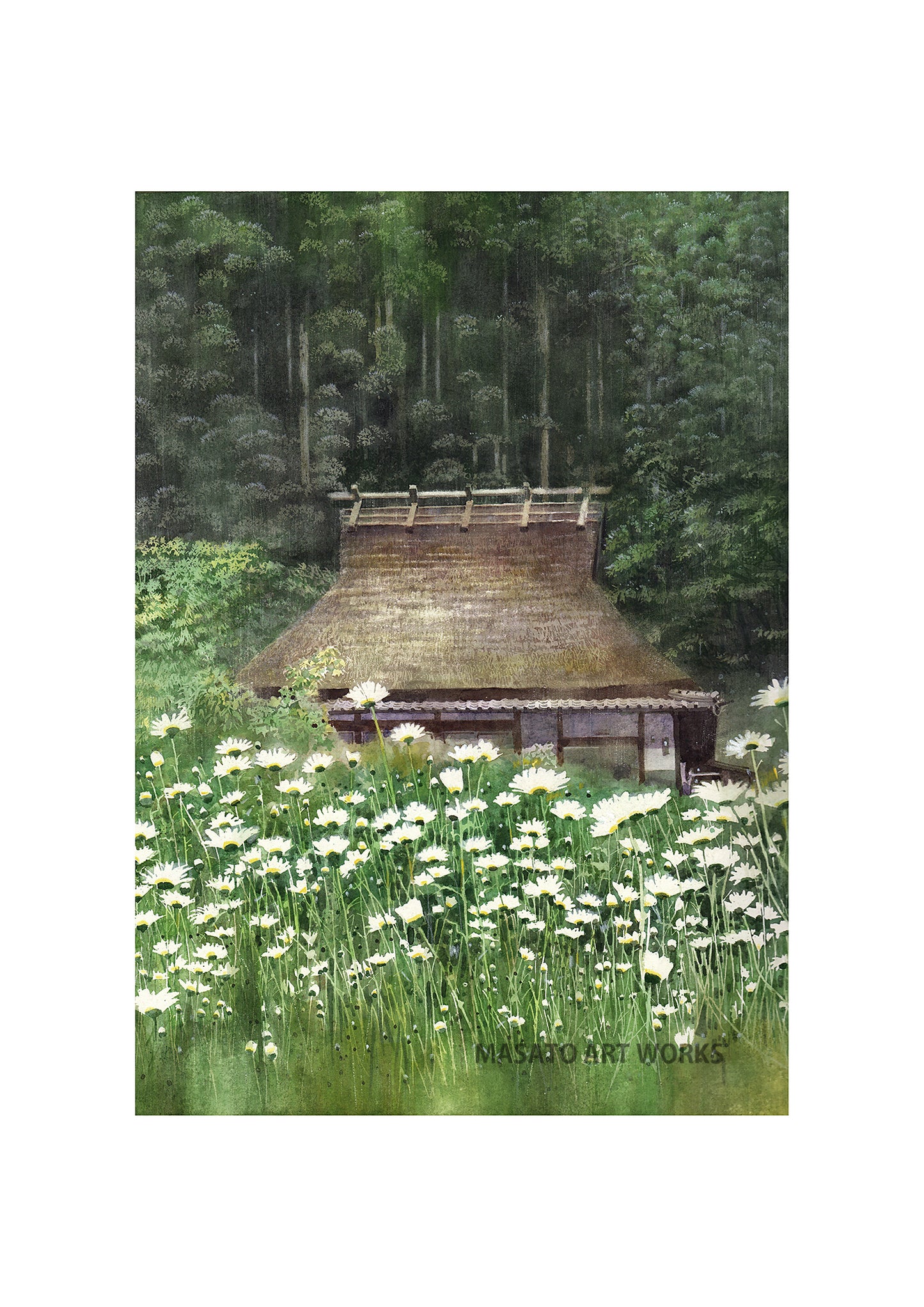 WP-Casa de techo de paja y margaritas