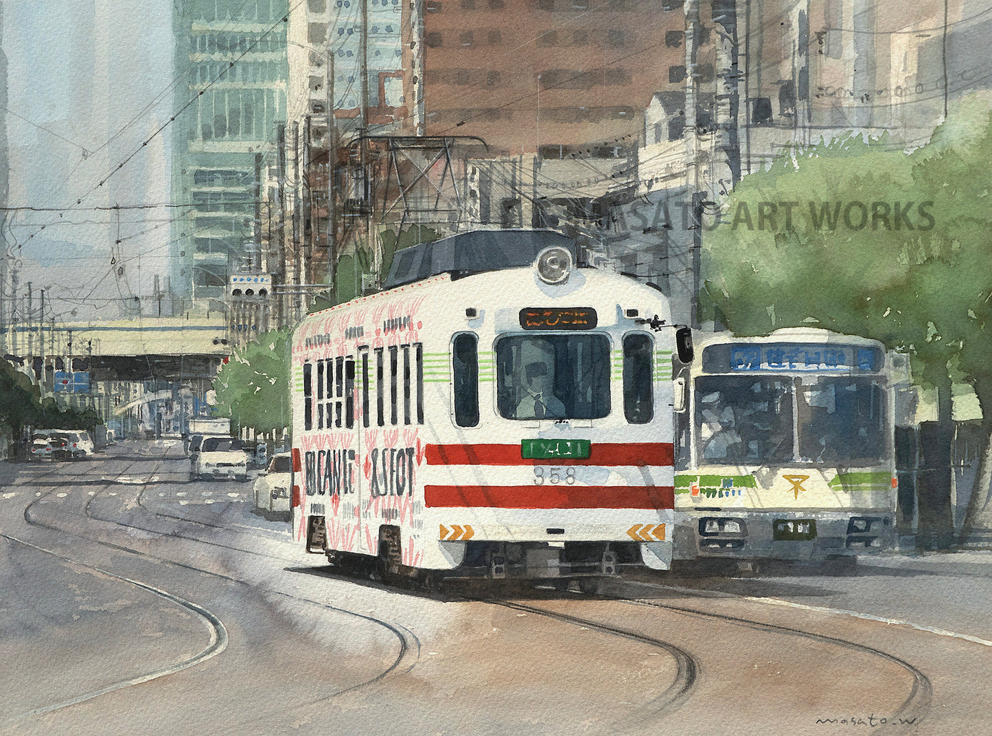 15. Trams running parallel to buses