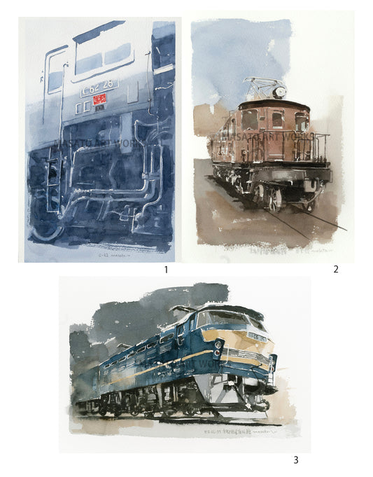 15.C-62・EF-52・EF-66-35・水彩スケッチ3点セット