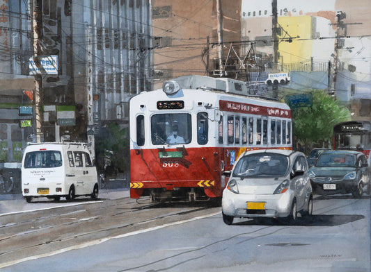 b-Straße, Rote Straßenbahn