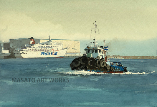 10. Tugboat returning to port