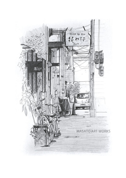 PD-小さな店のある路地