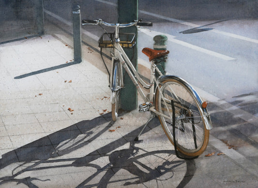 b-秋の光とバイク(自転車)