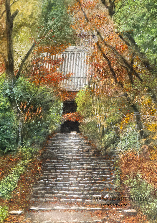 n-26 京都 晩秋、落葉を踏みしめてのぼる石段