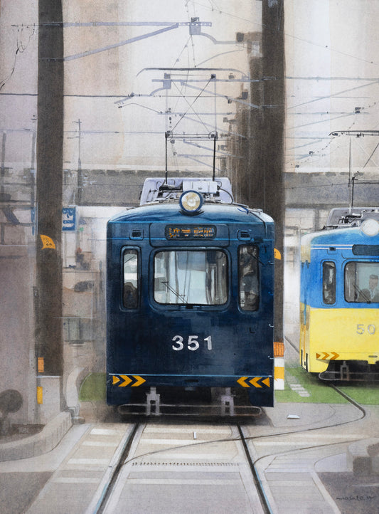 b-紺色の路面電車