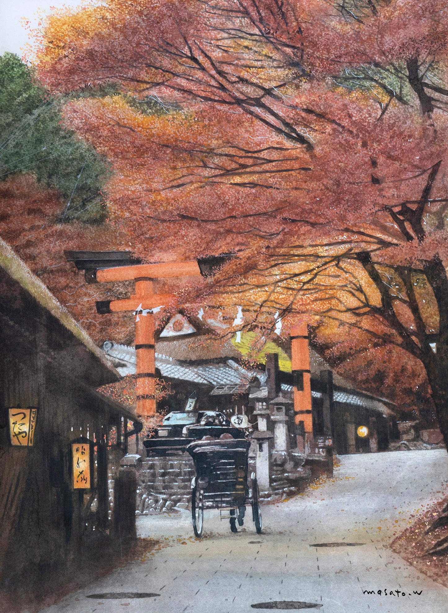 a-Kyoto Sagano Torii Autumn Scenery