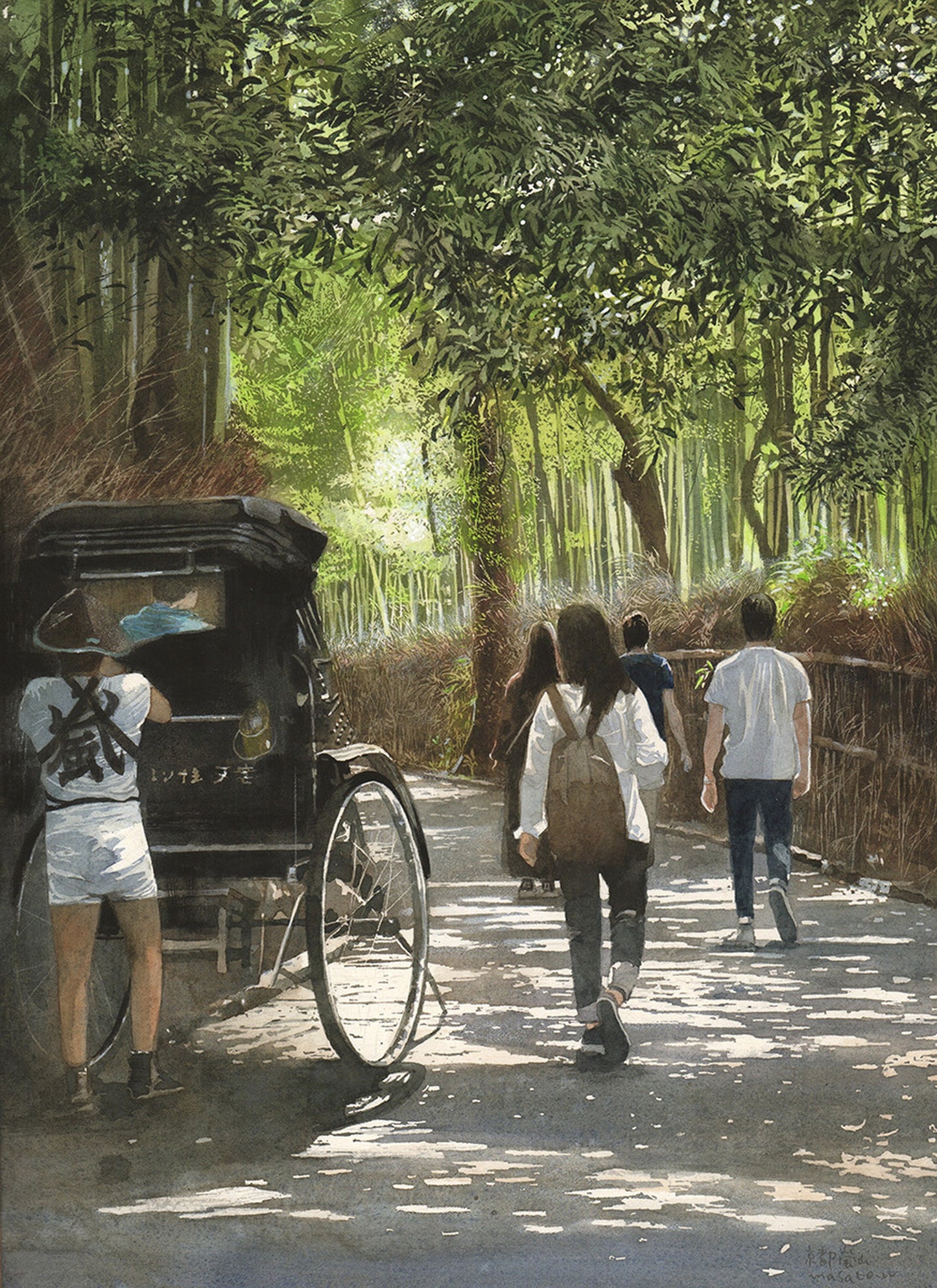 Paisaje del bosque de bambú de Sagano